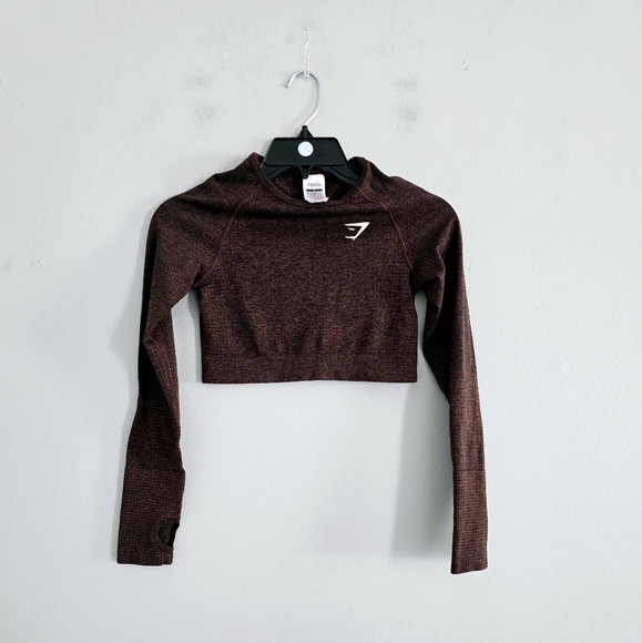Gymshark Tops - Gymshark Brown Crop Workout Top S